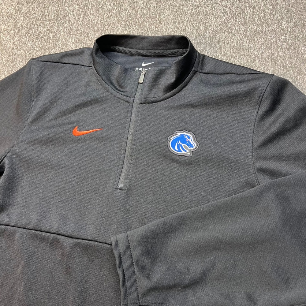 Nike Boise State Broncos Dri-FIT On-Field Quarter Zip Pullover Mens Medium Black